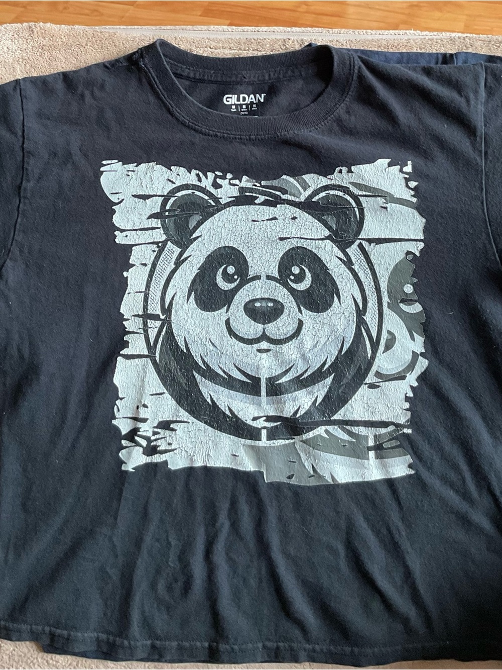 Gildan Black Kids Tee with Panda Print